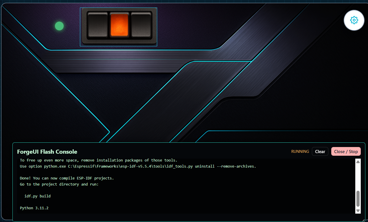Integrated Build & Flash shown in ForgeUI Studio